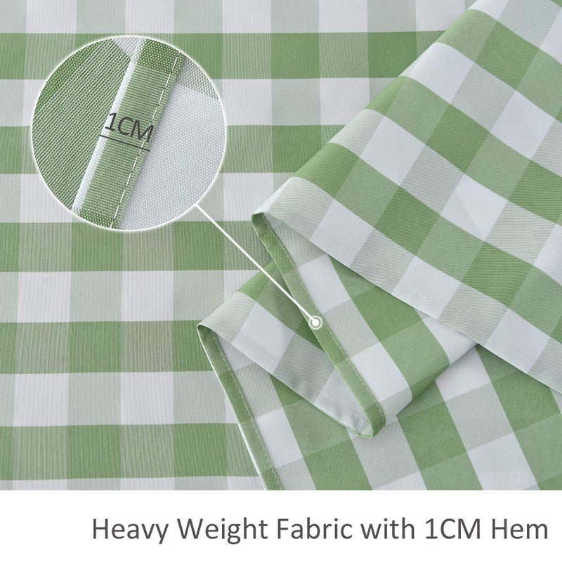 maxmill Rectangle Checkered Tablecloth Waterproof Spillproof Wrinkle Resistant Buffalo Plaid Heavy Weight Table Cloth Gingham Table Cover for Outdoor and Indoor Use, 52 x 70 Inch Mint and White - Image 5